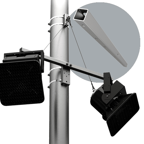PM-DA-48-G(ADA) POLESTAR, 48" POLE MOUNT DUAL ADAPTER / CROSSBAR, GALVANIZED
